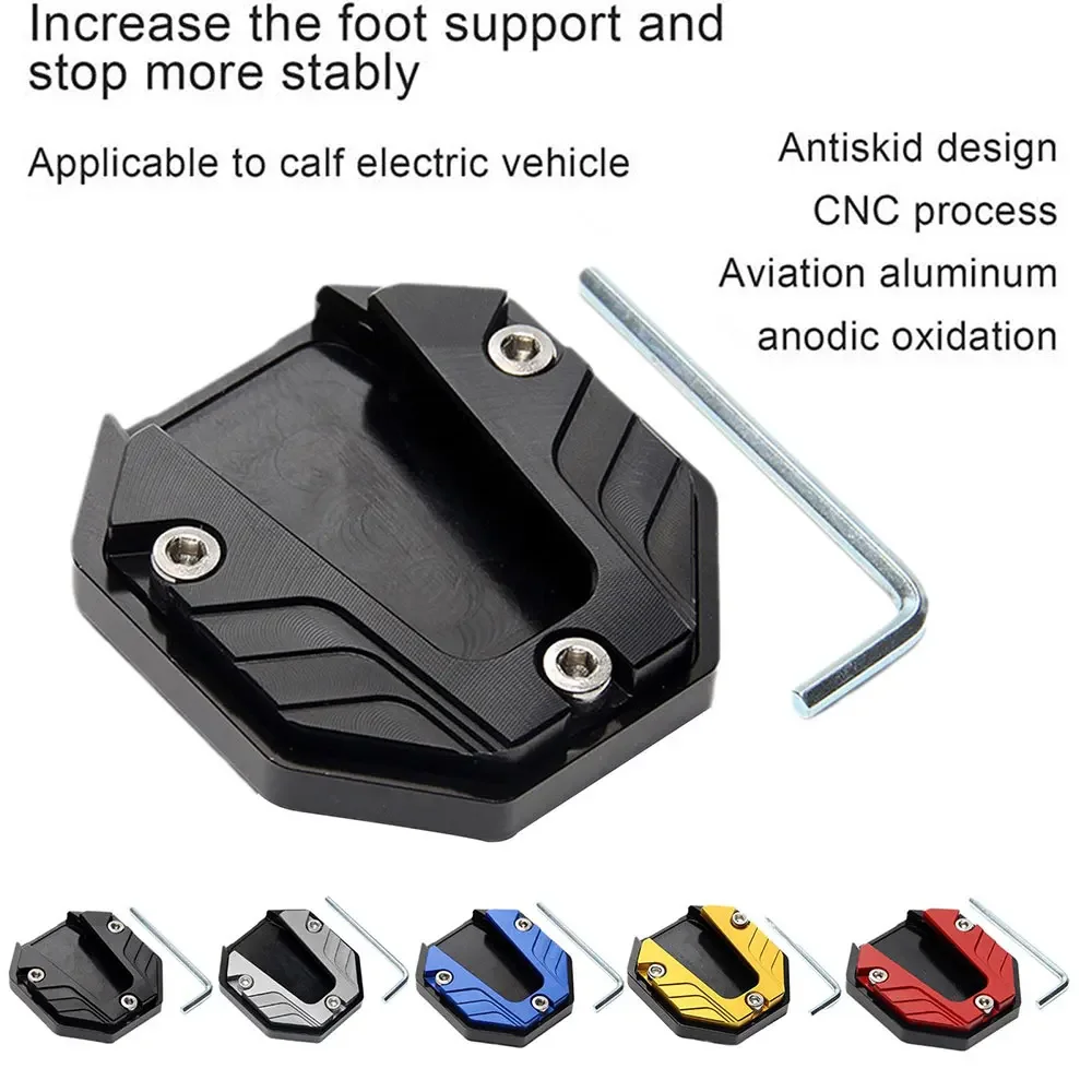 Scooter Motorbike Accessories Extension Foot Pad Support Plate Aluminum Alloy Motorcycle Bike Kickstand Extender Foot Side Stand