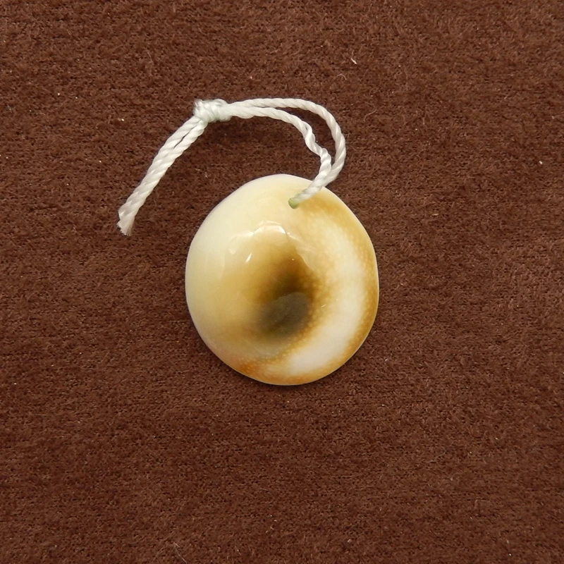 

Natural Shell round Pendant Beige-Brown Textured with Organic Patterns 20x18x7mm 3.1g for Handmade Jewelry Coastal Decor