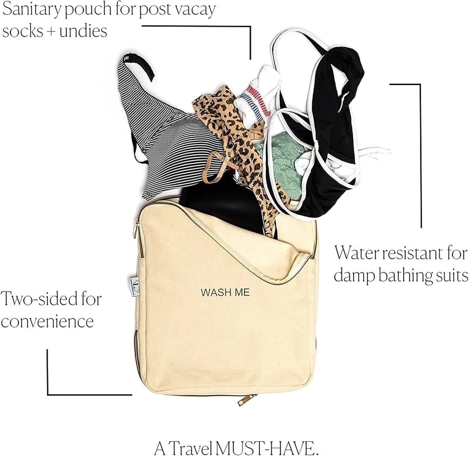 حقيبة غسيل للسفر على الوجهين ومكعب التعبئة لتنظيم الملابس على الرحلات #5