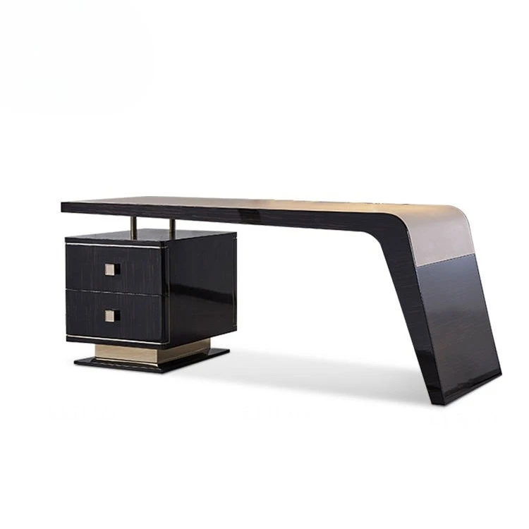 Modern Study Chair Solid Wood Piano Coated Leather Home Office Chair