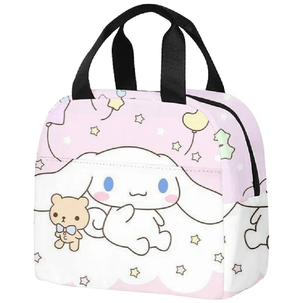 Sanrio Cinnamorolls Series-fiambrera aislante portátil para estudiantes, bolsas de almuerzo con estampado de dibujos animados, bolsa de tela Oxford