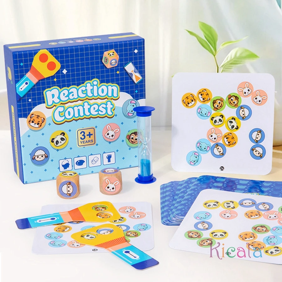 Juegos de mesa para niños, juguete de entrenamiento de reacción divertido de dibujos animados, rompecabezas para niños, juguetes a juego, juguetes educativos Montessori, pensamiento lógico