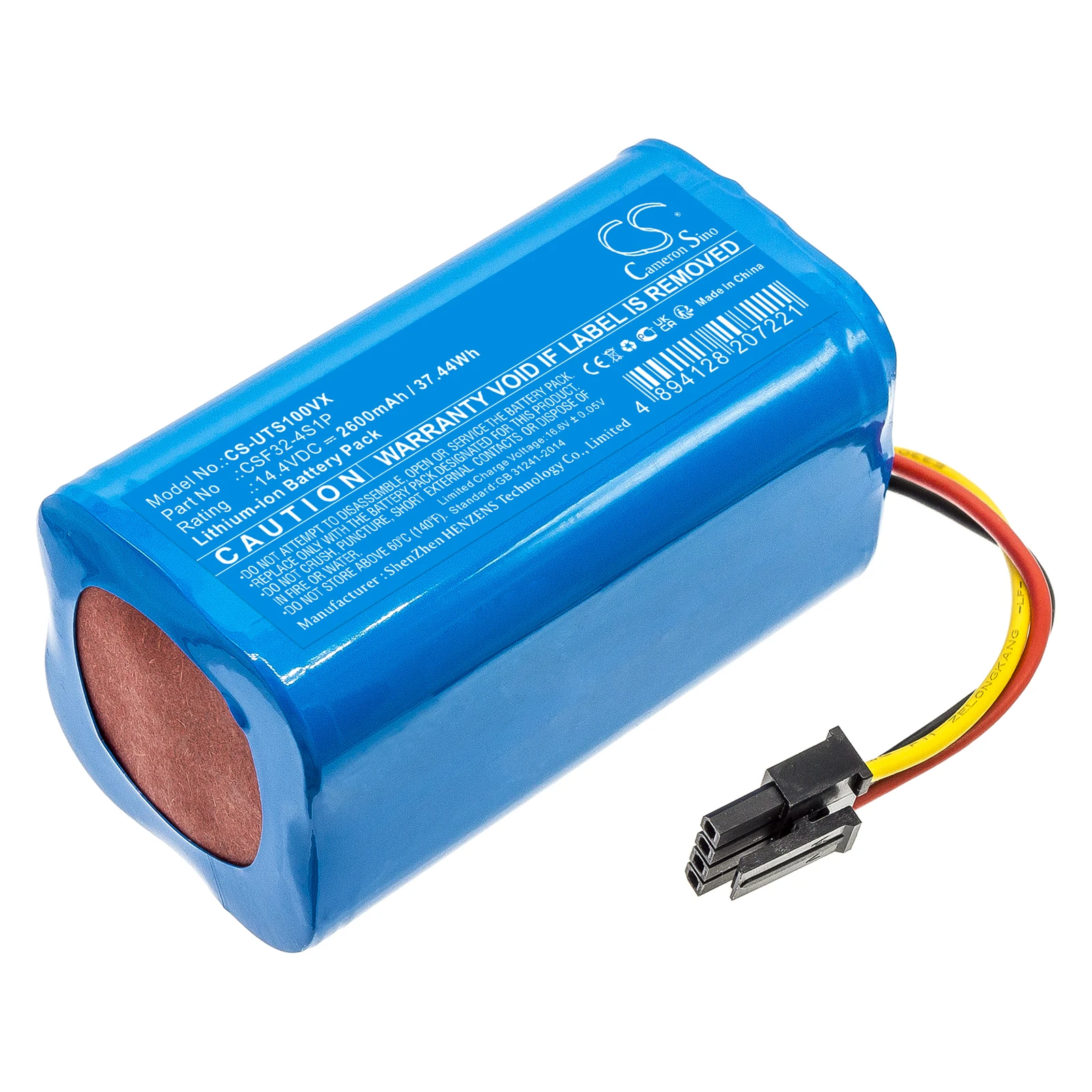 Cameron Sino 14.4V 2600mAh Replacement Vacuum Battery for SmartAi G50,For Lifero Rx9, for Ultenic TS1, for 360 C50 S5 S7 Pro T90
