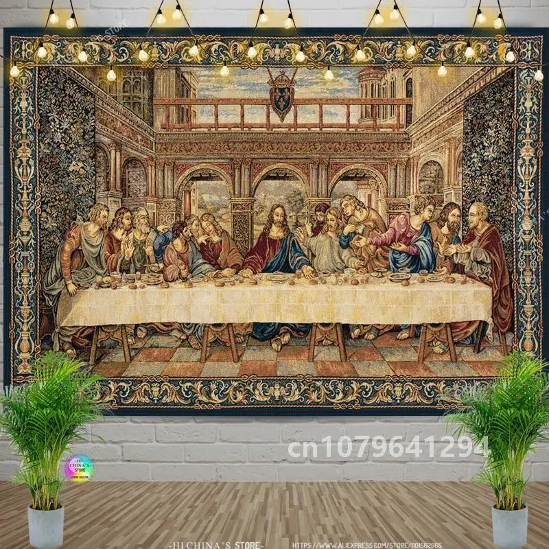 The Last Supper Tapestry Christ Resurrection Jesus  Wall  Room Decor Christmas Decoration Large Fabric DA VINCI THE LAST SUPPER