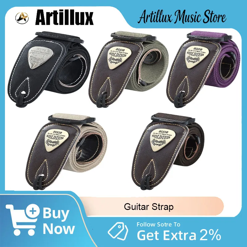 

1Pc Soldier Guitar Strap High-Quality Multi Color Style Adjustable For Guitar Electric Guitar Bass Ukulele Parts & Accessories