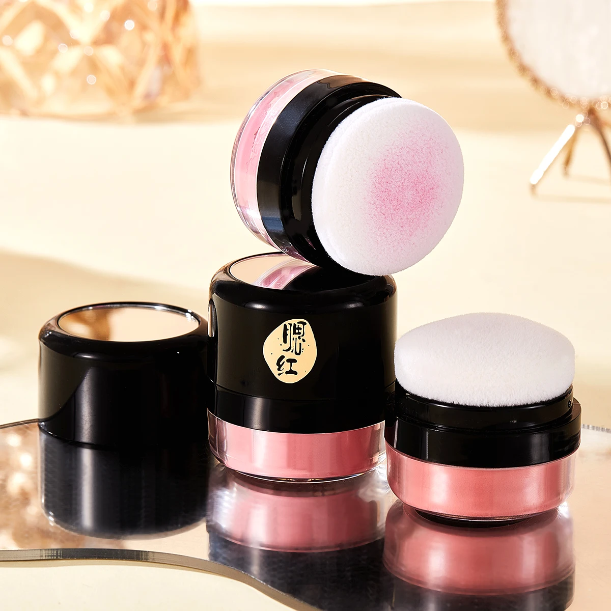 YZS Blush Mushroom Head 2 Colors Air Cushion Blush Powder Repair Face Long-lasting Makeup Powder Skin-friendly Natural Clear