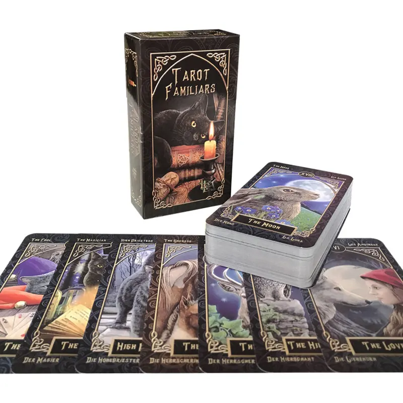 Hot sales Familiars Tarot Oracle Tarot Card Fate Divination Prophecy Card Family Party Game Toy Tarot 78 Card Deck PDF Guide