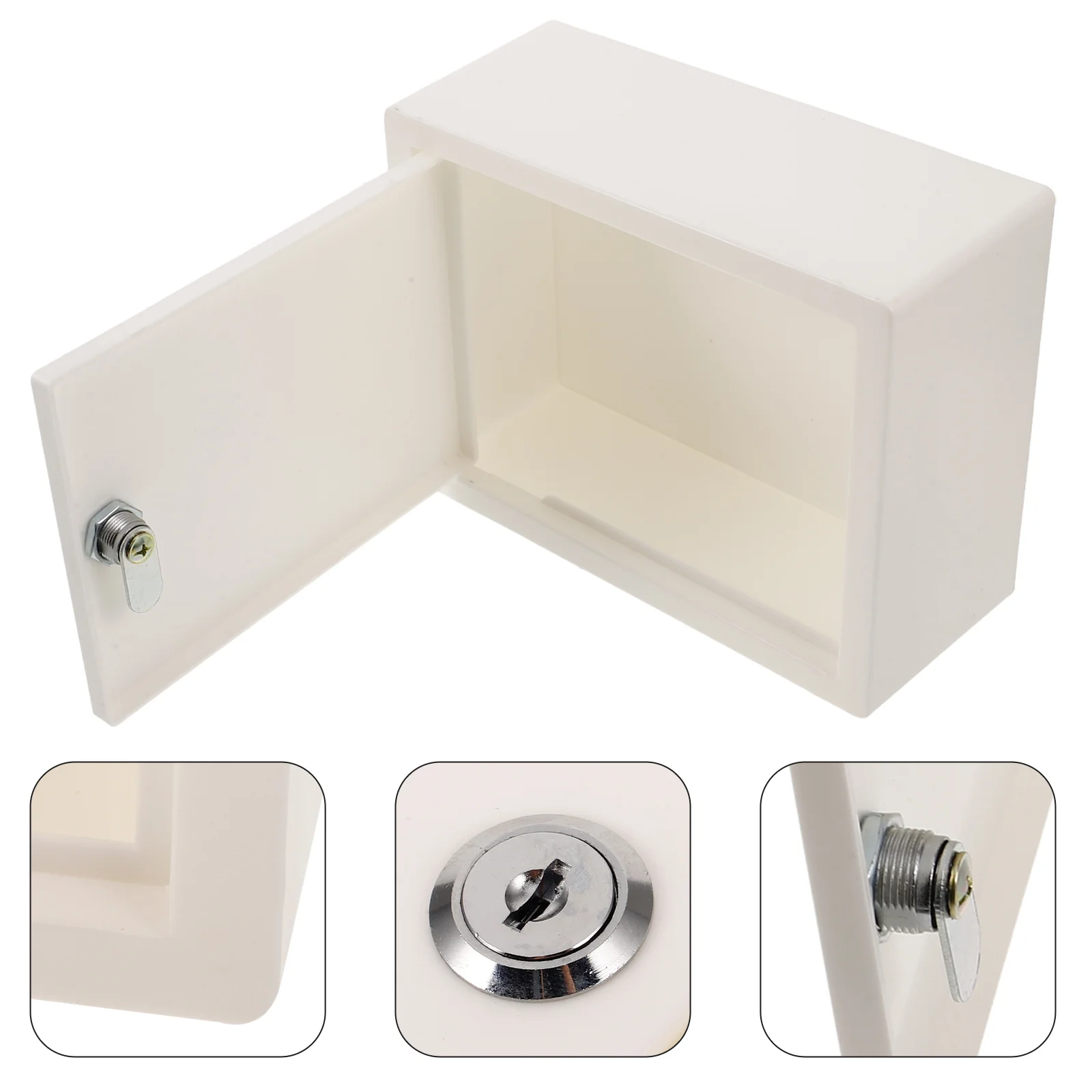 

Plastic Storage Cabinet Lockable Container Keepsake Case with Key Seat Pp Boxes Office