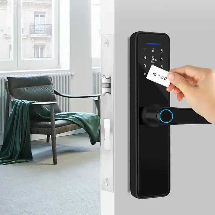 Electronic Biometric Fingerprint Recognition Smart Door Lock Home Indoor K7 High Quality Tuya Smart Lock