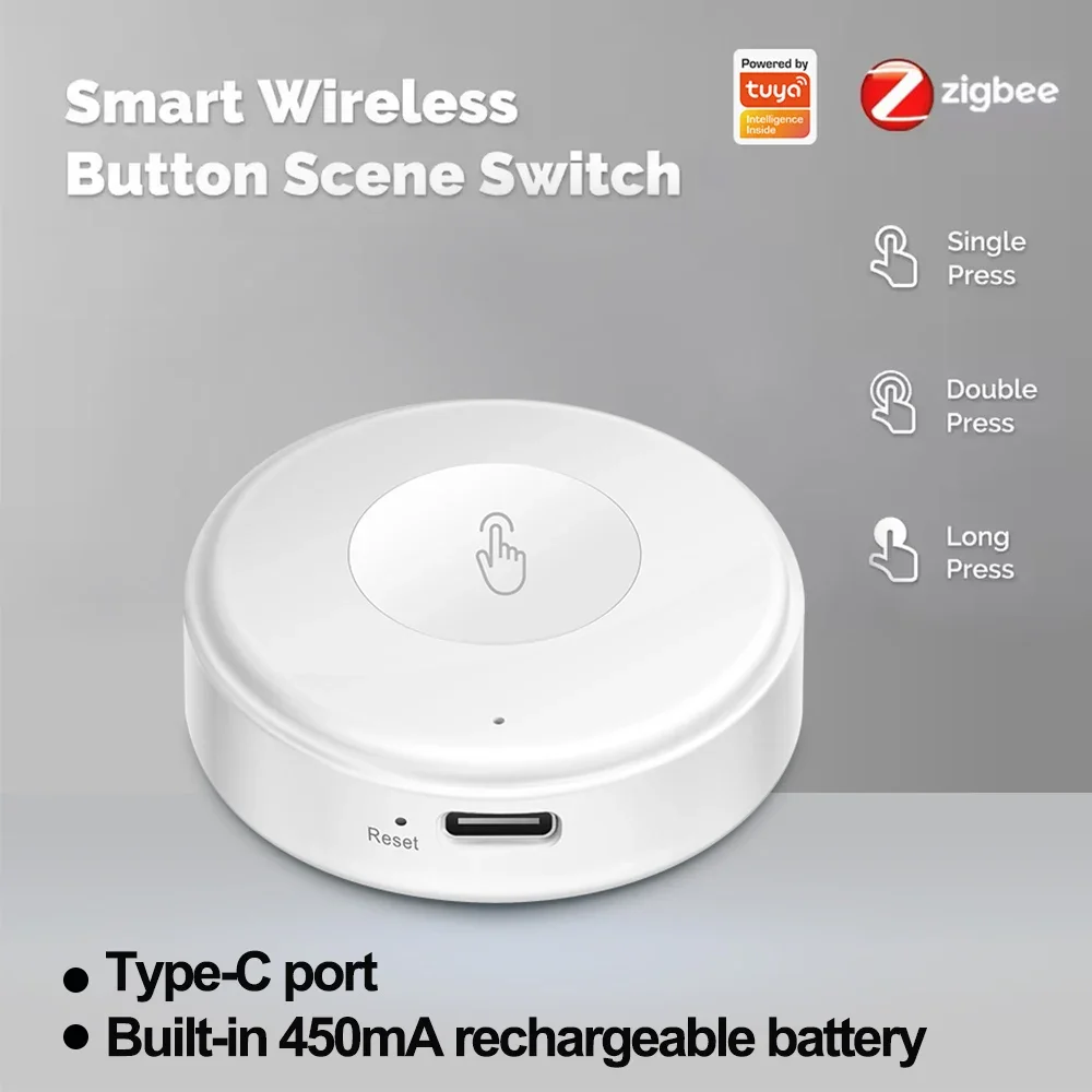 Tuya Zigbee Scene Button Switch Wireless Smart Home Automation Scenario Controller Smart Life Gadgets Required Zigbee Gateway