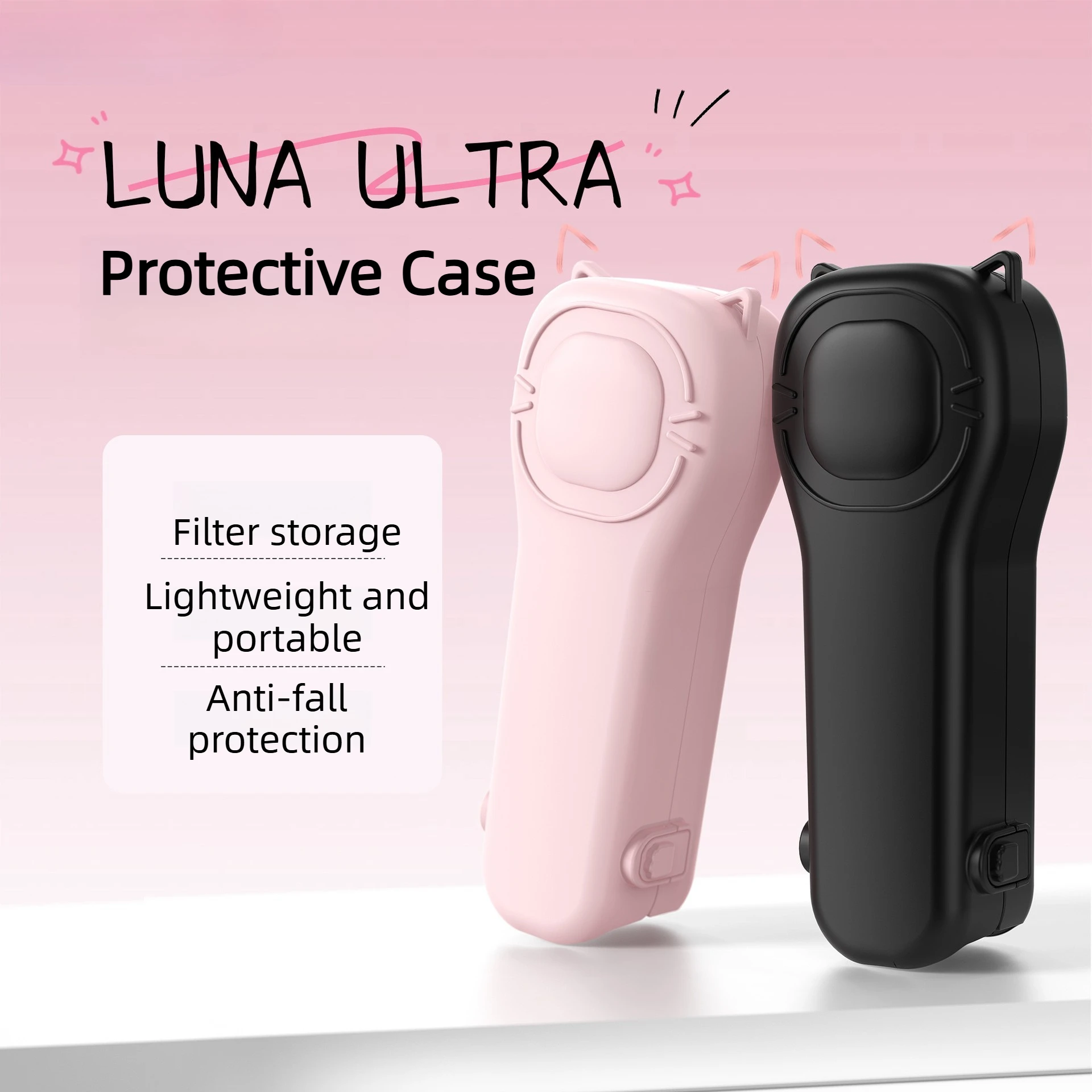 For Insta360 Luna Ultra Flip Design Plastic Protective Shell Cover Case with Locking Clasp with 4 Lens Storage Slots and Lanyard