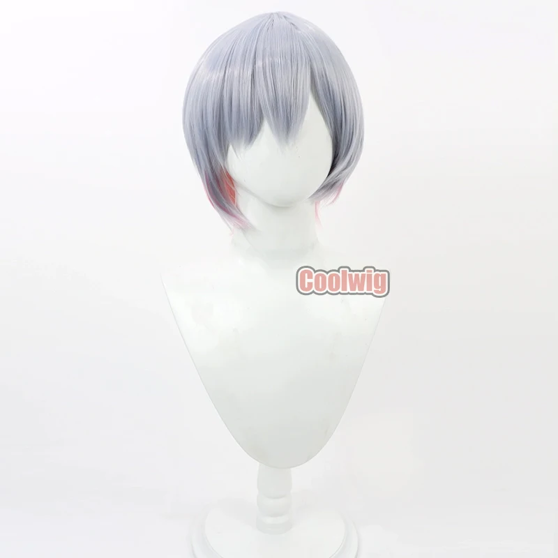 Coolwig Synthetic Hair Liliweiss Cosplay Wigs Nikke The Goddess of Victory Liliweiss 30cm Gray Mixed Hot Pink Wig Heat Resistant