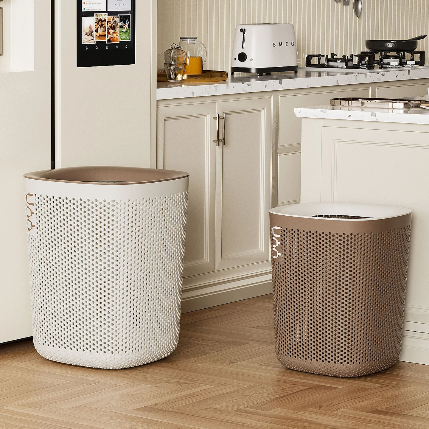 

Large Capaci Hollow Home Tra Can Bedroom Living Room No Cover Pr Ring Kitchen Office High Aesthetic Value Paper Basket