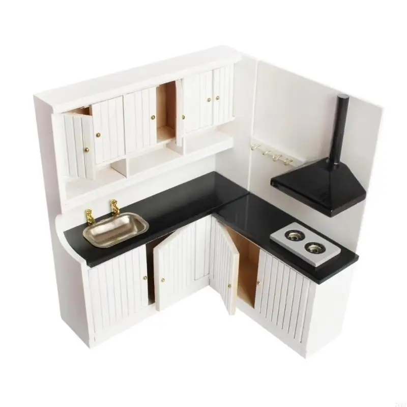 76HF Küchenschrank Miniaturmöbelmodell Accessoires Rollenspiel Möbel für Küchenpuppenhaus