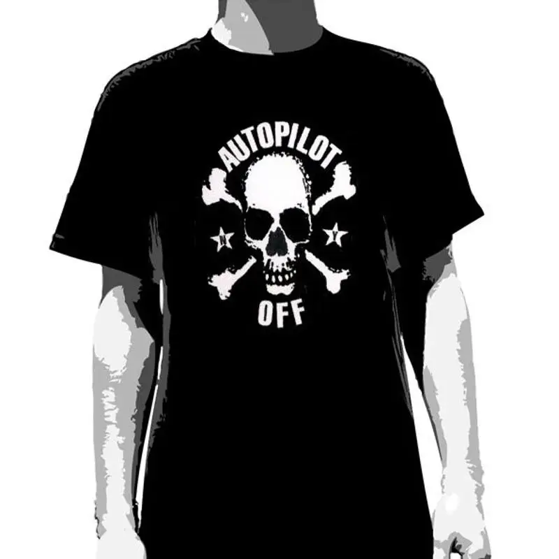 Autopilot Off Skull Crossbones T Shirt New Small Only