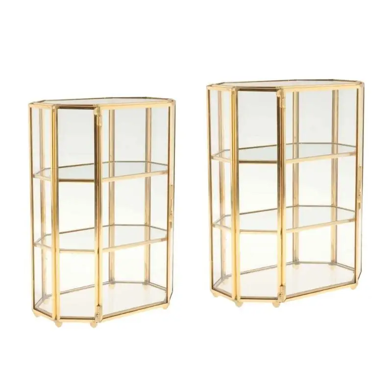 

P9FE Vintage Styles прочная стеклянная ювелирная коробка для отображения кольца ожерелья и безделушки портативных для особых