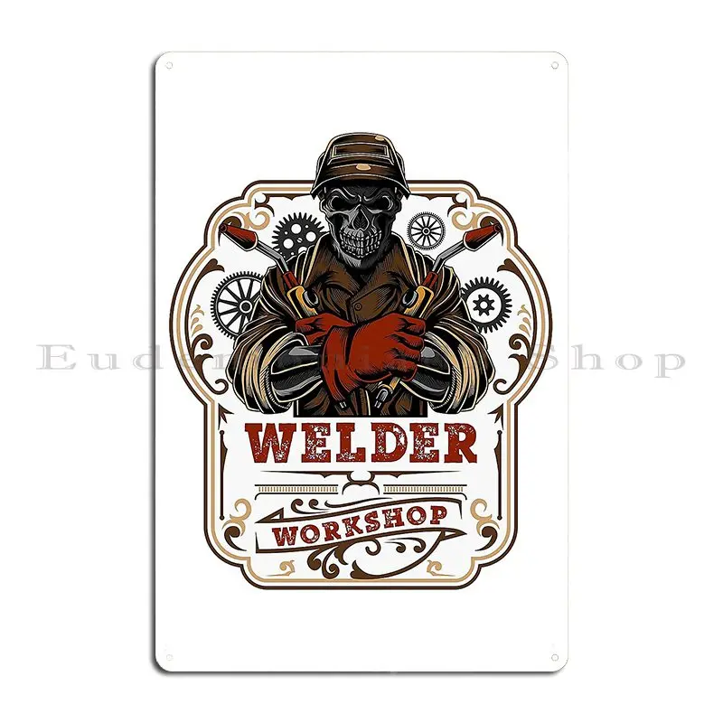 Welder Workshop Metal Sign Wall Decor Wall Cave Iron Cinema Rusty Tin Sign Poster