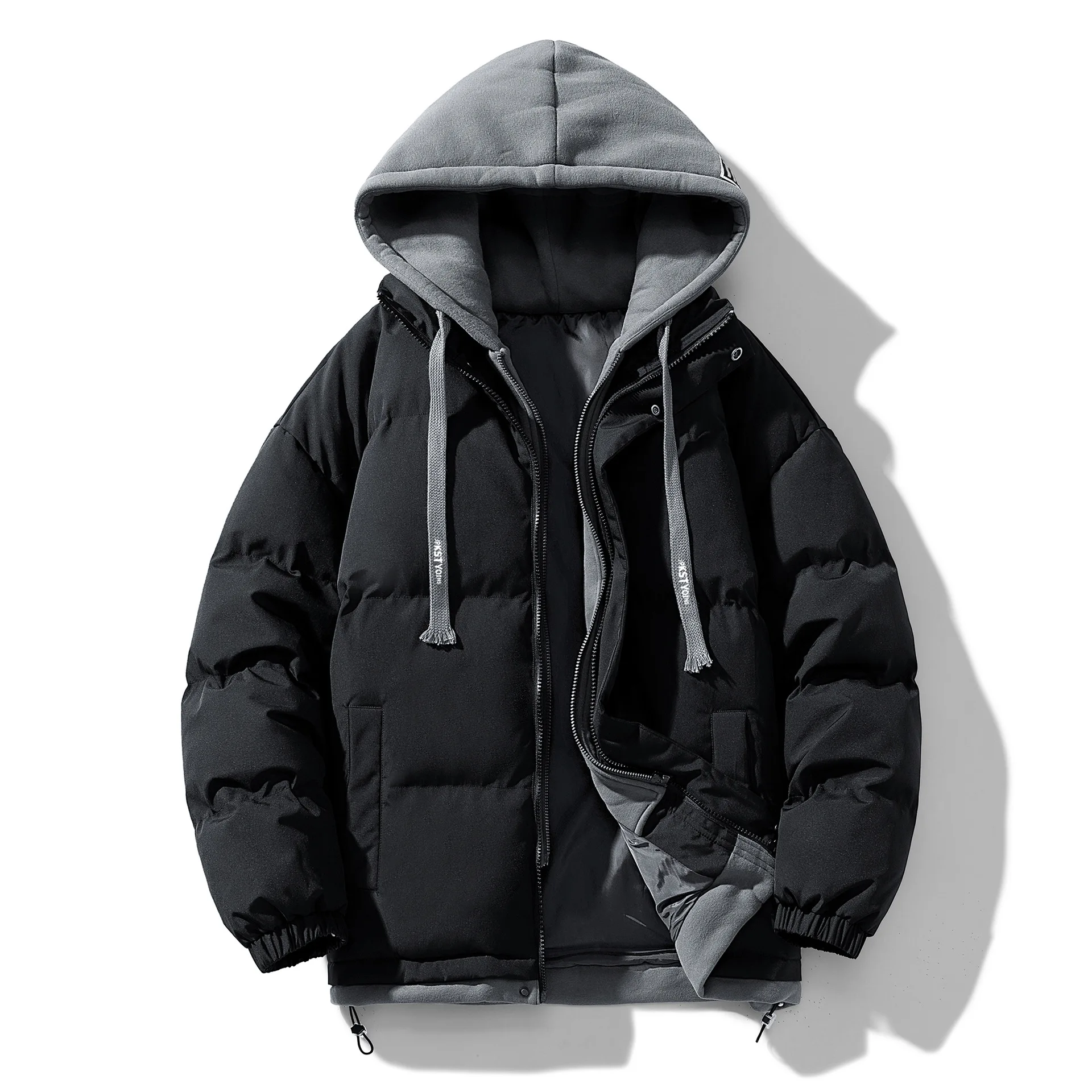 الرجال الشتاء وسادات مبطنة العلامة التجارية الفاخرة المرأة أسفل معاطف السترة سترات مقنعين وهمية نمط 2 قطعة سترات منتفخة الحشو HXY296