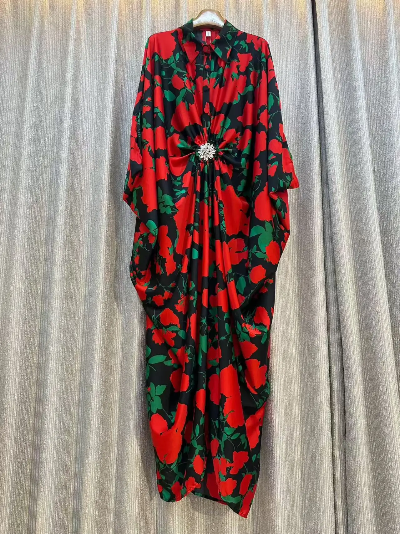 

Design Fashion France Print Women Dress 2025 Autumn Sashes Pleated Maxi Dress Female Elegant High Quality Party Evening robe