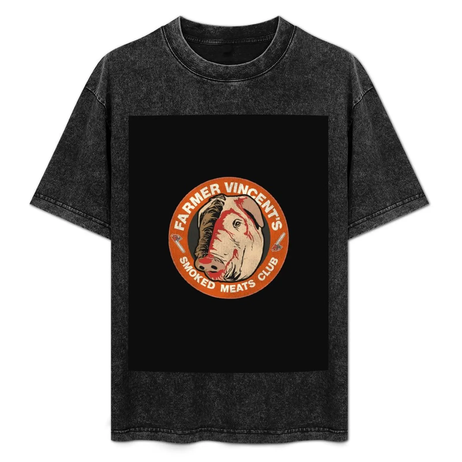 

Farmer Vincent's Smoked Meats Club T-Shirt Large Size Casual Tee Shirt