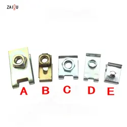 20PCS Screw iron plate for fixing car license plate  Self tapping quick screw base  U-clip  Leaf plate metal buckle