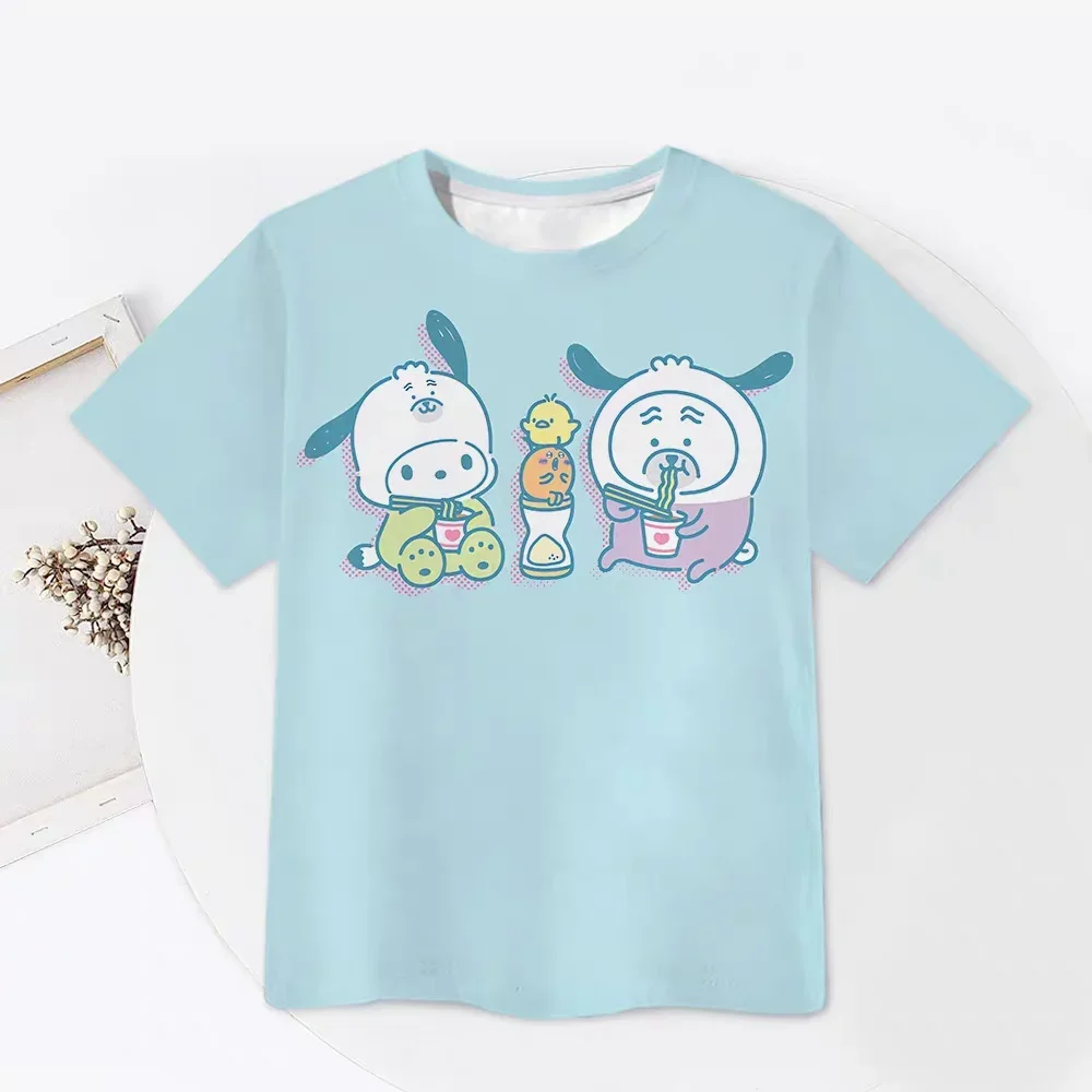 Chiikawa ist überall hier! Weiche, niedliche Cartoon-3D-Print-T-Shirts für Erwachsene Paare, Sportliche Freizeitkleidung, atmungsaktiv, kurze Ärmel, Familien-Matching – Detail 13