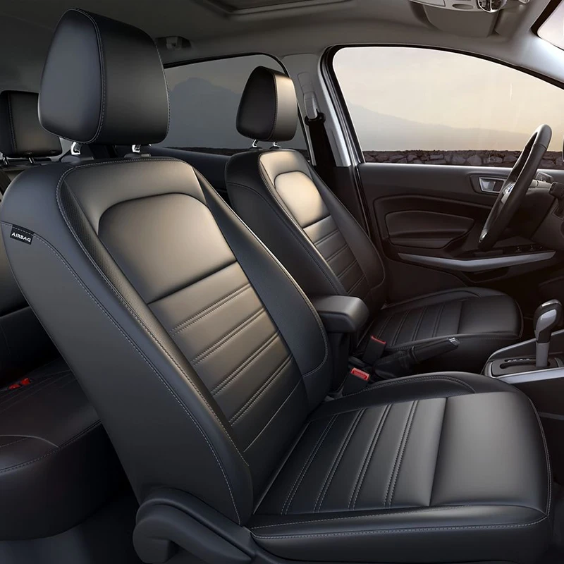 

Подходит на заказ для 2018 2019 2020 2021 2022 Ford Ecosport S SE Titanium SES, автомобильные аксессуары, чехлы на сиденья, 5 мест, полный комплект из кожи