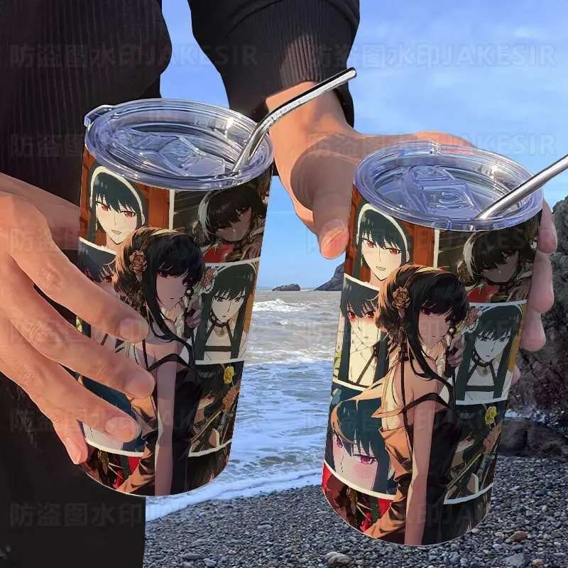 

Кружка-термос SPY FAMILY Yor Forger с соломинкой, милая, креативная, в стиле аниме, для дома и автомобиля, кофейная/водная кружка, подарок