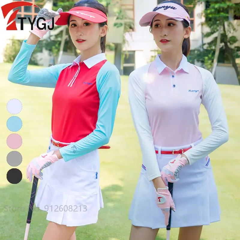 

TTYGJ Summer Female Sun Protection Arm Sleeves Women Ice Silk Golf Shawl Sleeve Female Anti-UV Shrug Cycling Cooling Shawl Cuff