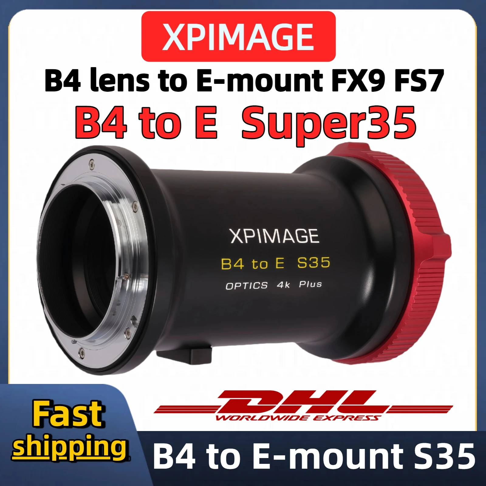 B4 lens to Sony E-mount FX9 FS5 FS7 Spuer35 Cinema adapter for XPimage B4 to PL 2.6x Optics Extender adapter ring