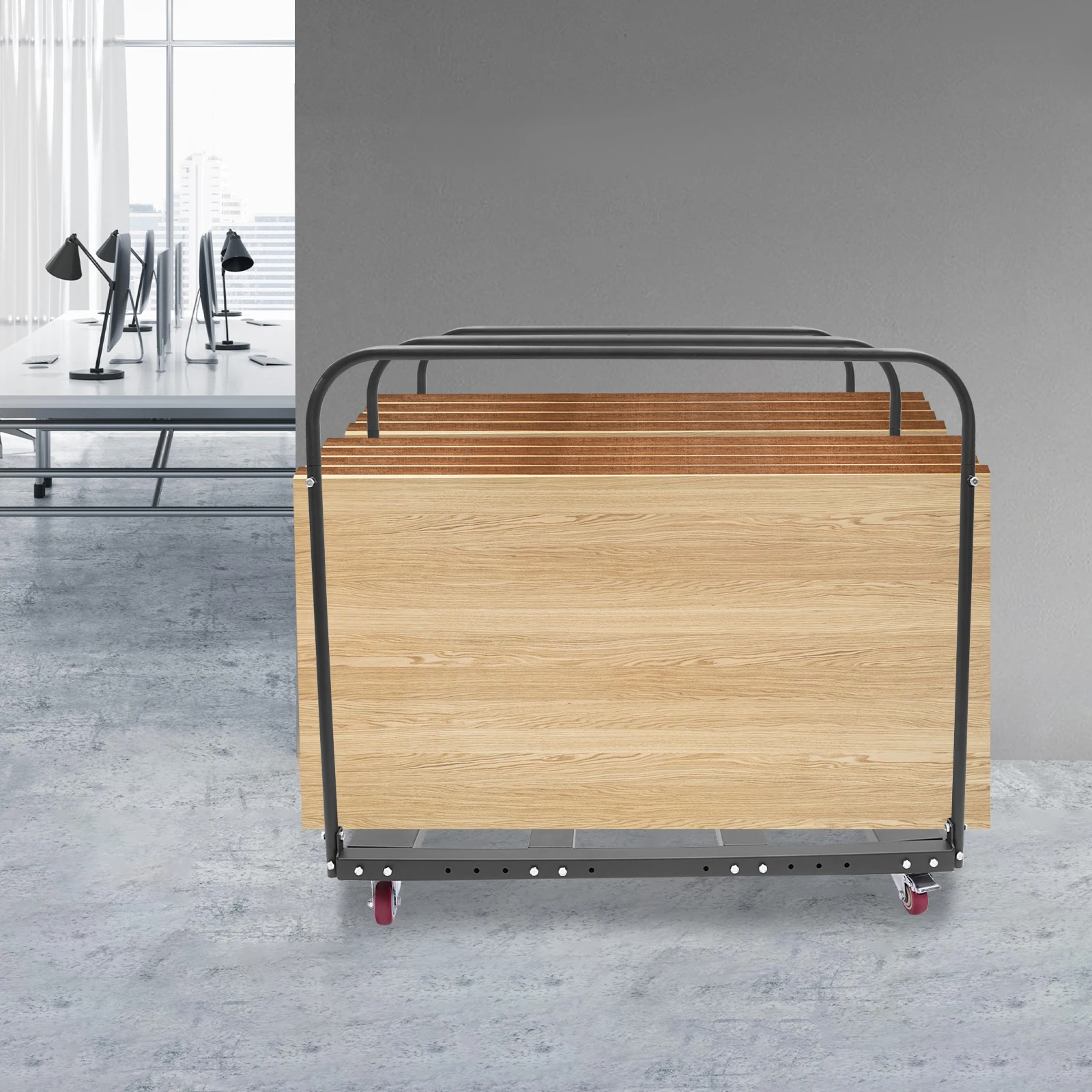 Folding Table Cart Rectangular Table Trolleys Platform Trucks 115*85*99cm Handling Tools Simple Installation Adjustable Spacing