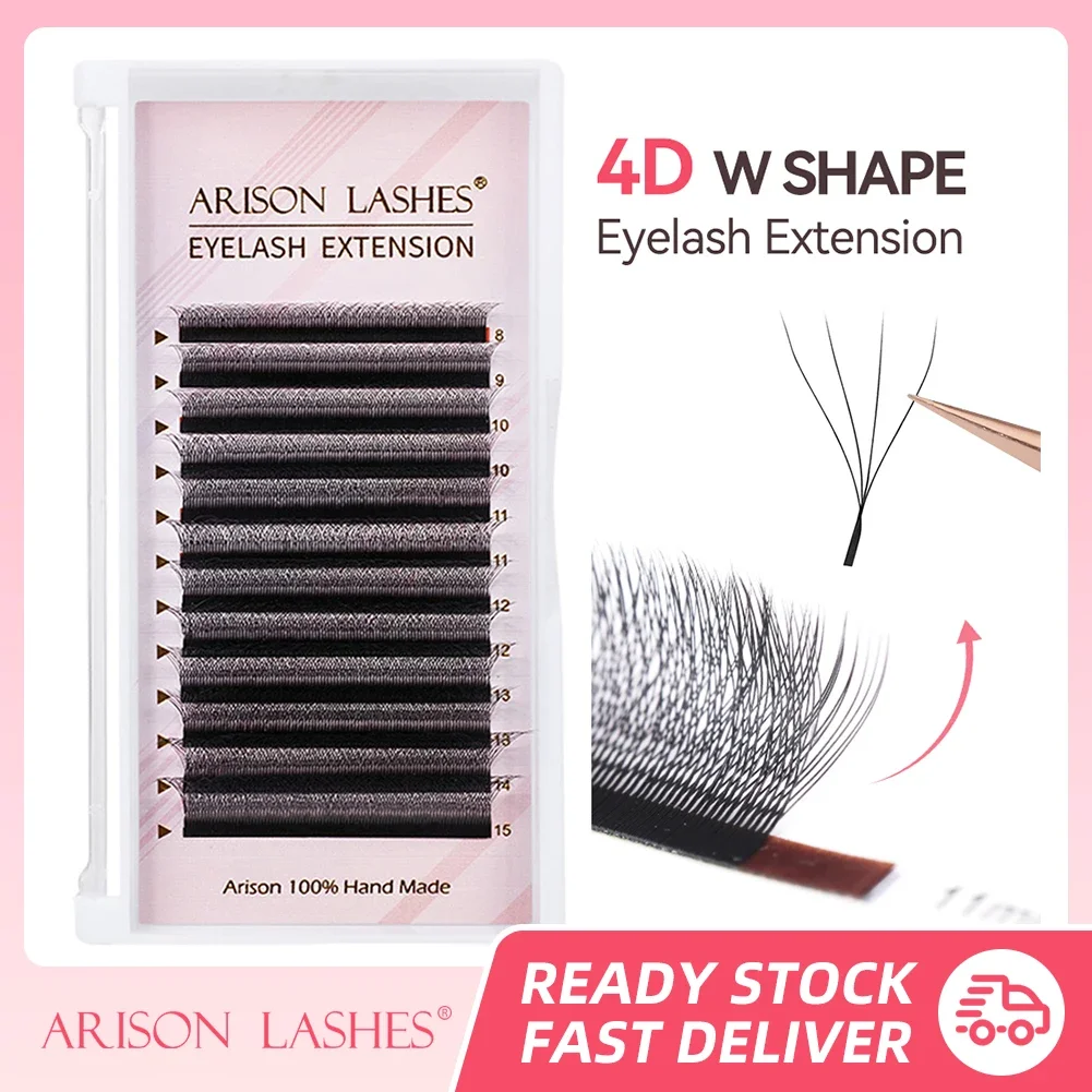 ARISON 4D W Shaped Lashes Premade Volume Easy Faning Eyelashes Extensions Natural Thick Eye Lash W YY Cilios For Wholesale