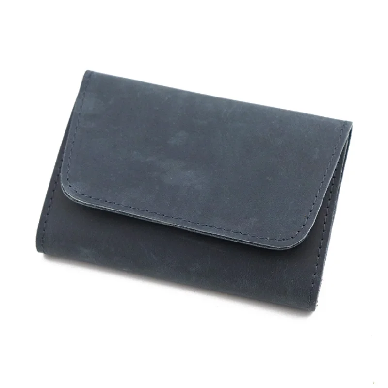 Head layer cowhide leather simple handmade card bag creative cowhide wallet large capacity zero wallet clip