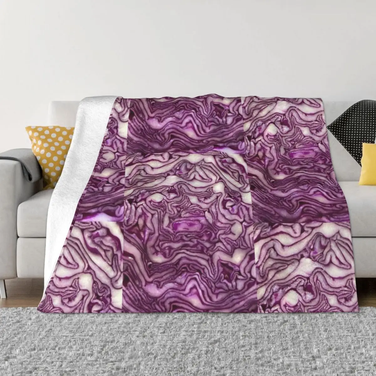 Red cabbage Throw Blanket Luxury Designer bed plaid Loose Furrys Blankets