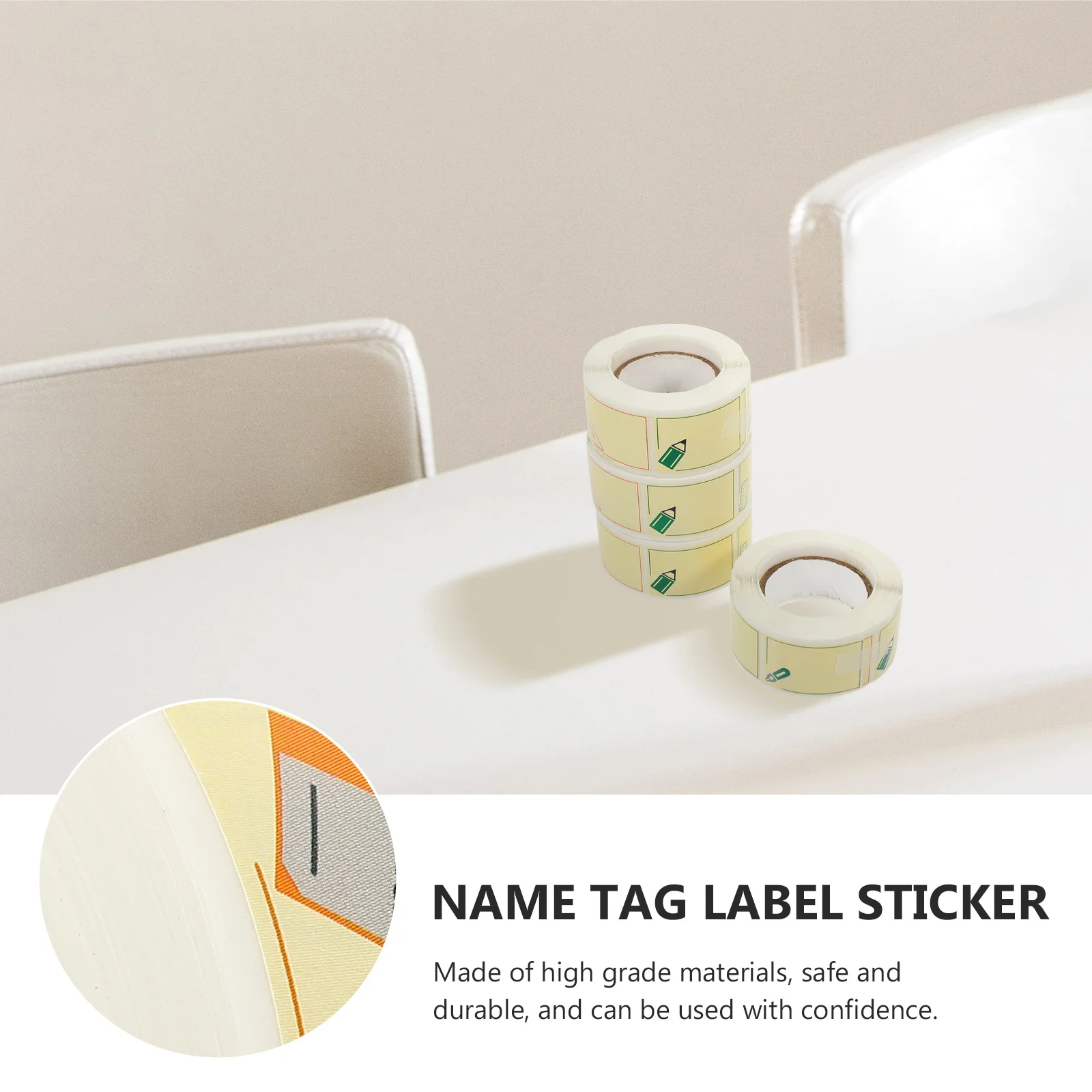 

4 Rolls Cartoon Name Stickers Kindergarten Self-Adhesive Name Label Tags Writable Blank Stickers for School Office Organization