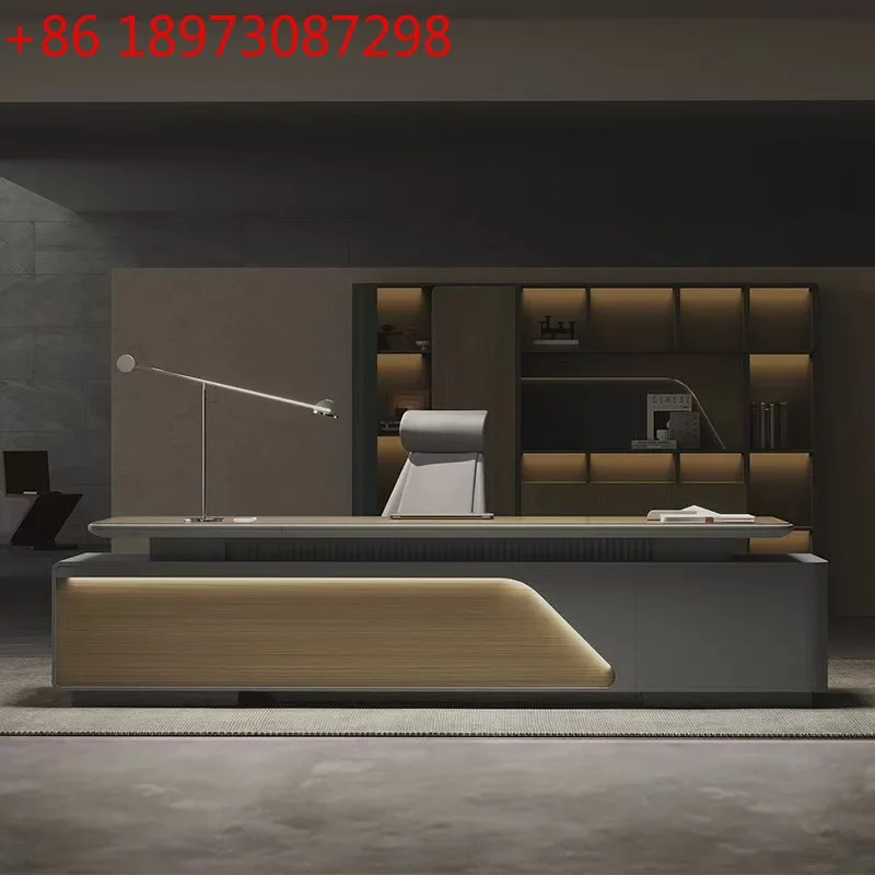 

Стол Boss Стол президента Светлый роскошный стол высокого класса Офисный стол