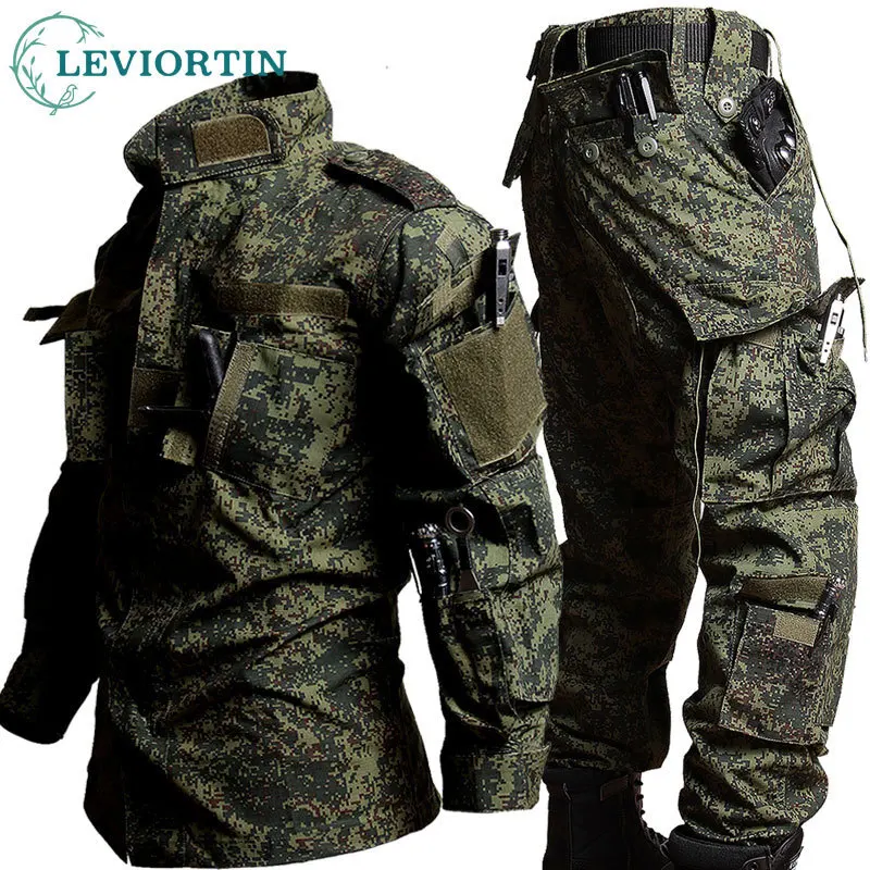 Tactical Uniform Hunting Wear-resisting Combat ACU German Camo Green CP Training Outdoor CS Team Air Gun Color Bullet Equipment