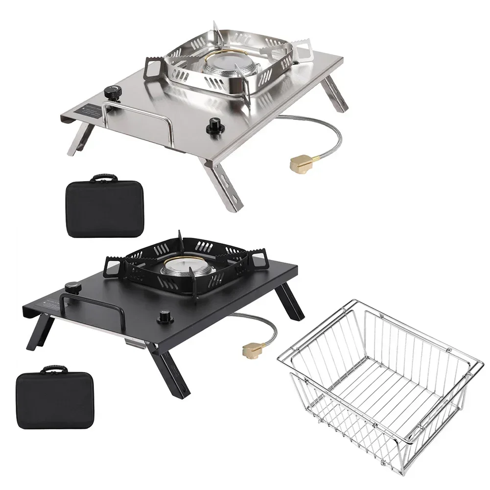 

Outdoor Desktop Stove Portable Adjustable Folding Table Gas Stove Drain Basket For Igt Table Camping Cooking Supplies Accessory