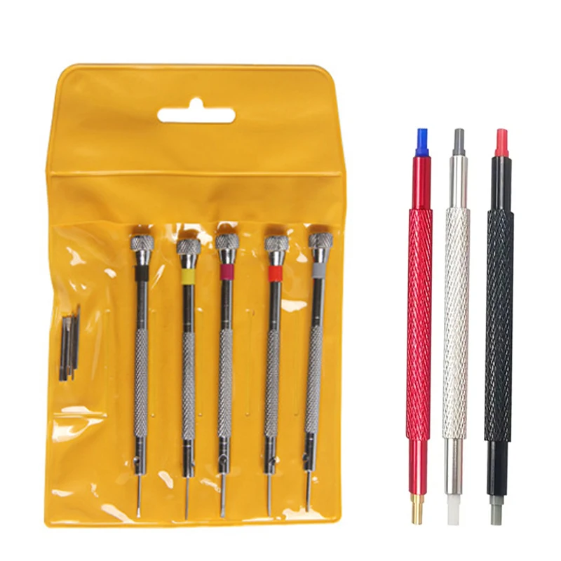 

Watch Hand Pressers Pusher Fitting Set Kit Wristwatch Needle Holder Rubber Head Repair Tool for Steel Screwdriver Set