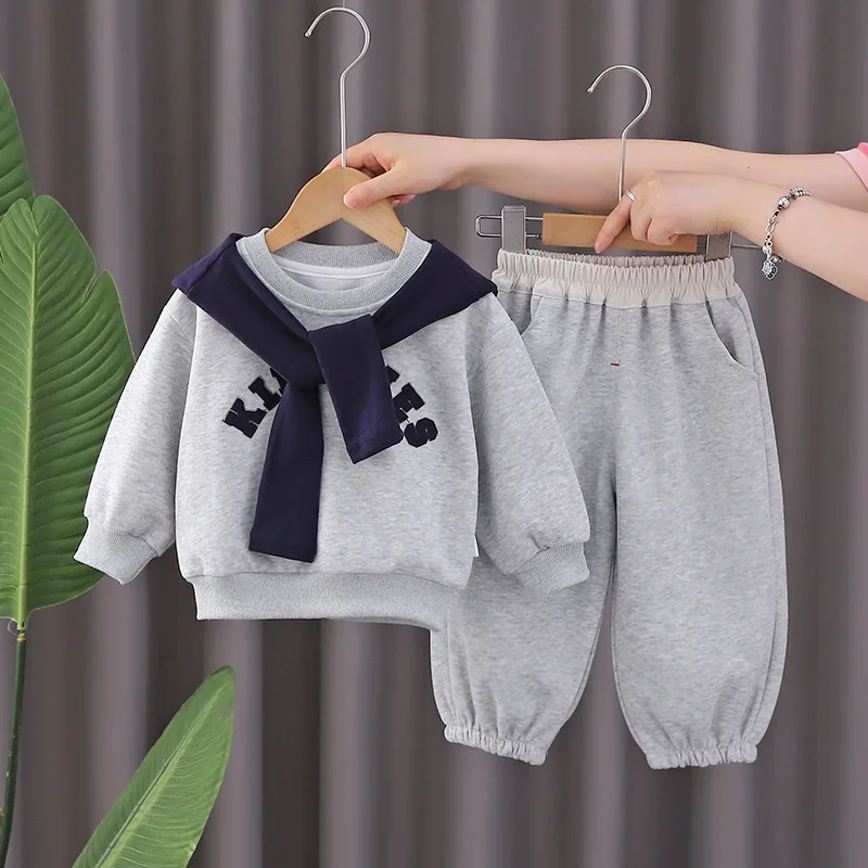 

Children's Clothing Boys' Foreign Shawl Sweatshirt Set 2025 Autumn New Casual Sportswear Two-Piece Set