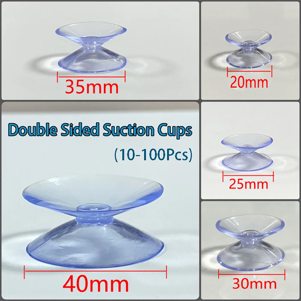 10 ventosas de vacío  doble cara  20/30/35 mm, transparentes, antideslizantes, para mesa  vidrio, espaciador, ventana
