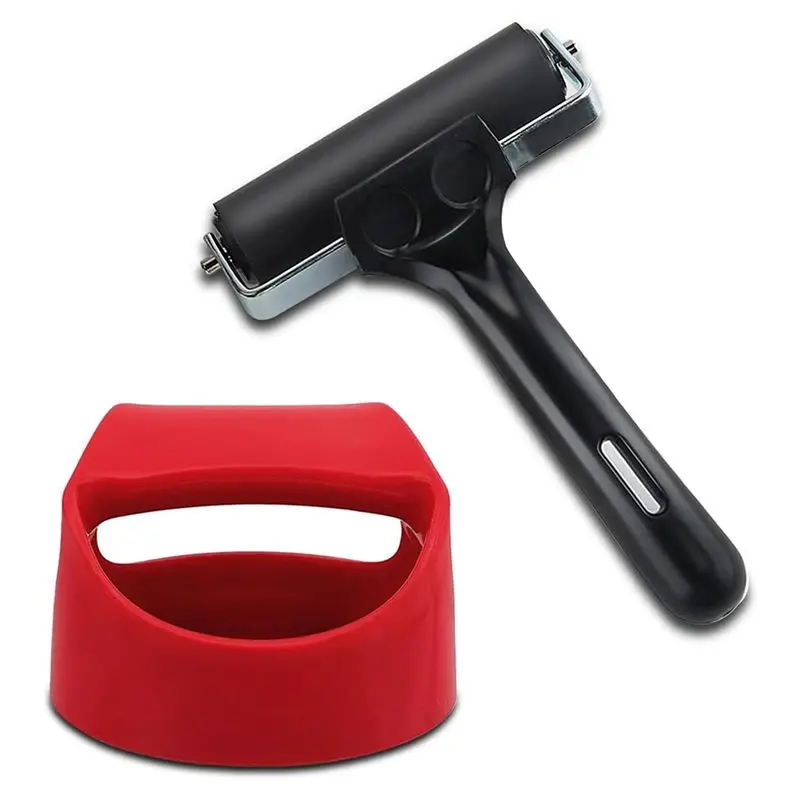 ABVT-Block Printing Baren And Rubber Roller Roller Tools For Hand, Printing, Ink And Stamping