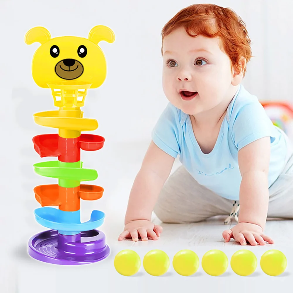 Montessori Baby Toy Rolling Ball Children Montessori Educational Games For Babies Stacking Track Baby Development Toy 1 2 3 Year