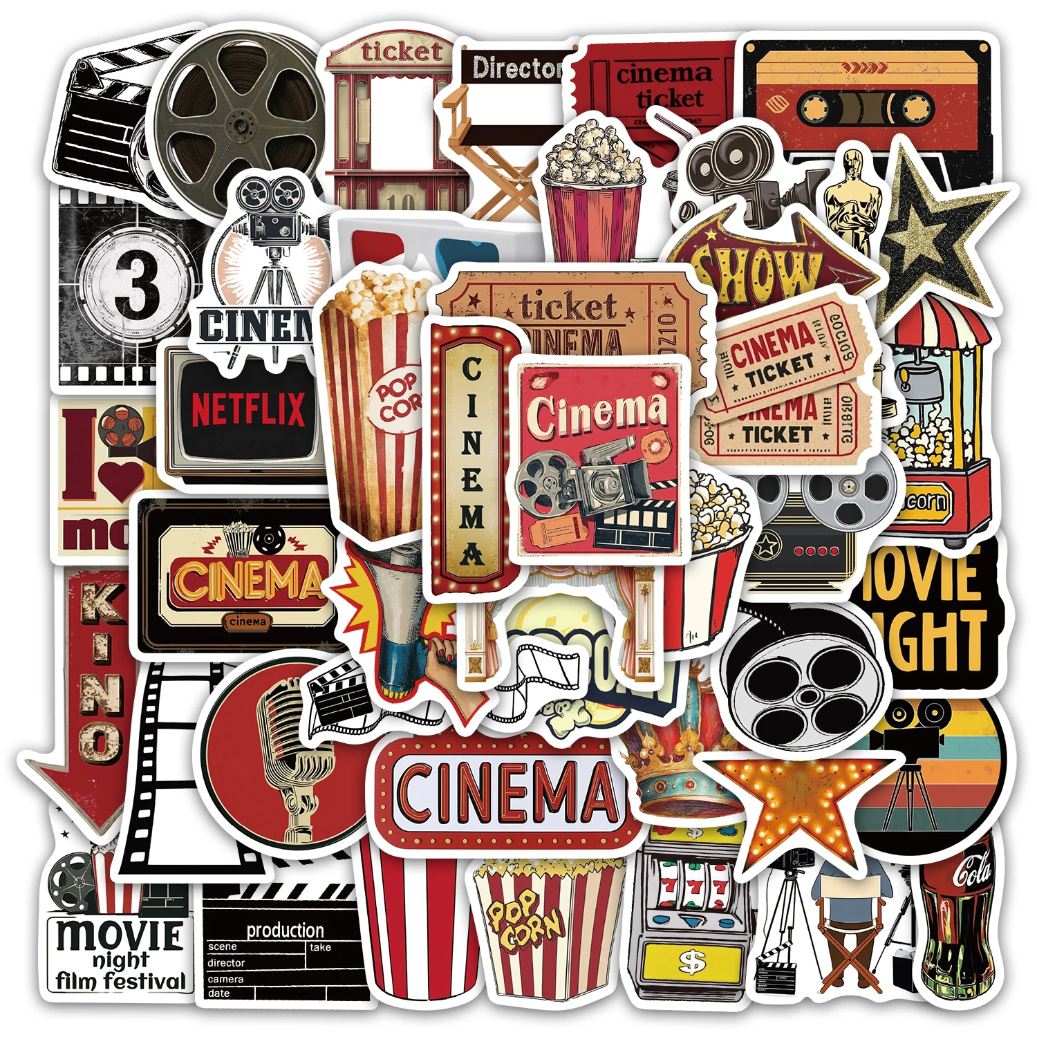 50PCS Retro Film Aufkleber DIY Telefon Fällen Laptops Tablets Thermos Tassen Spielzeug Desktop Aufkleber