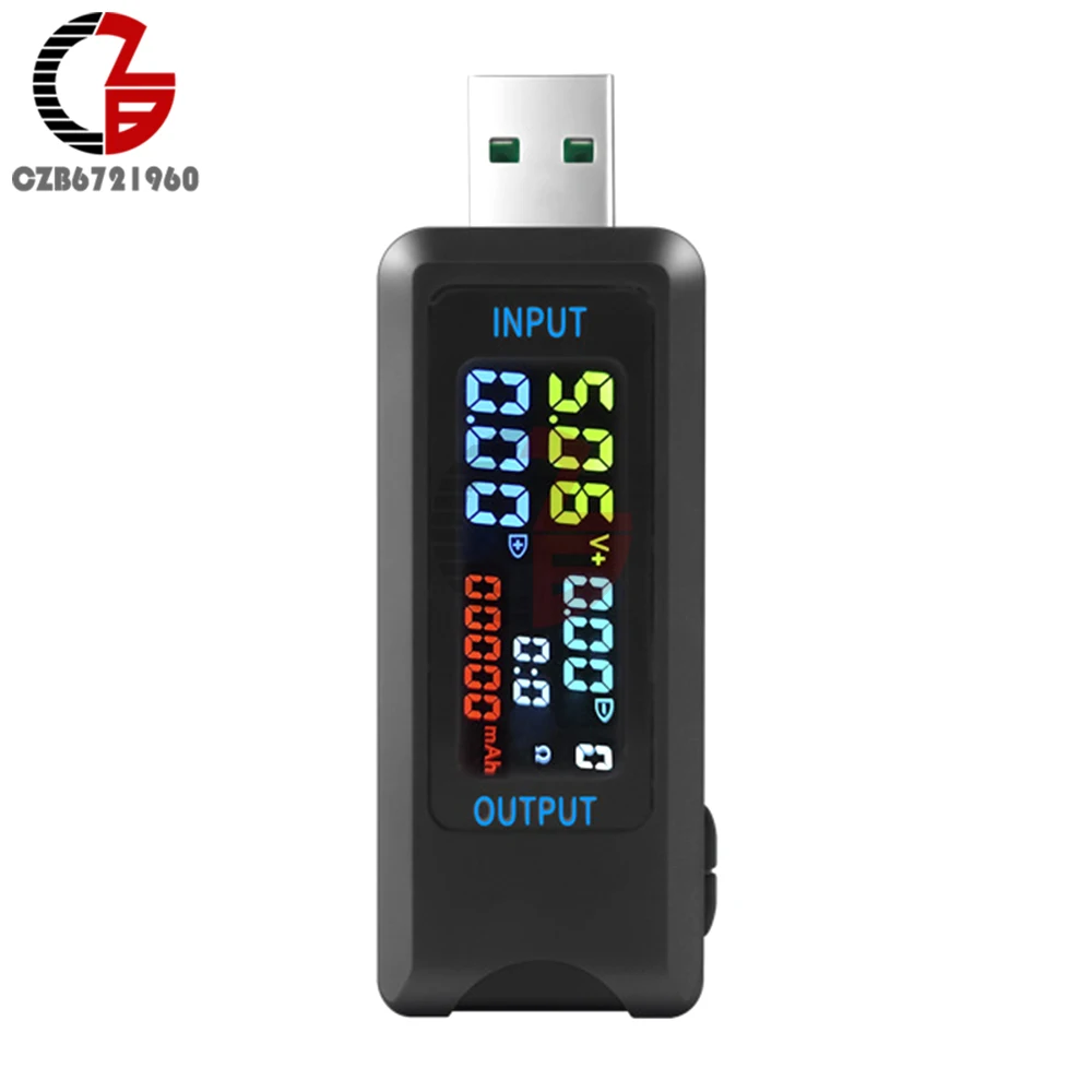 10 in 1 USB Tester DC Digital Voltmeter Amperimetro Current Voltage Meter Volt Ammeter Detector Power Bank Charger Indicator