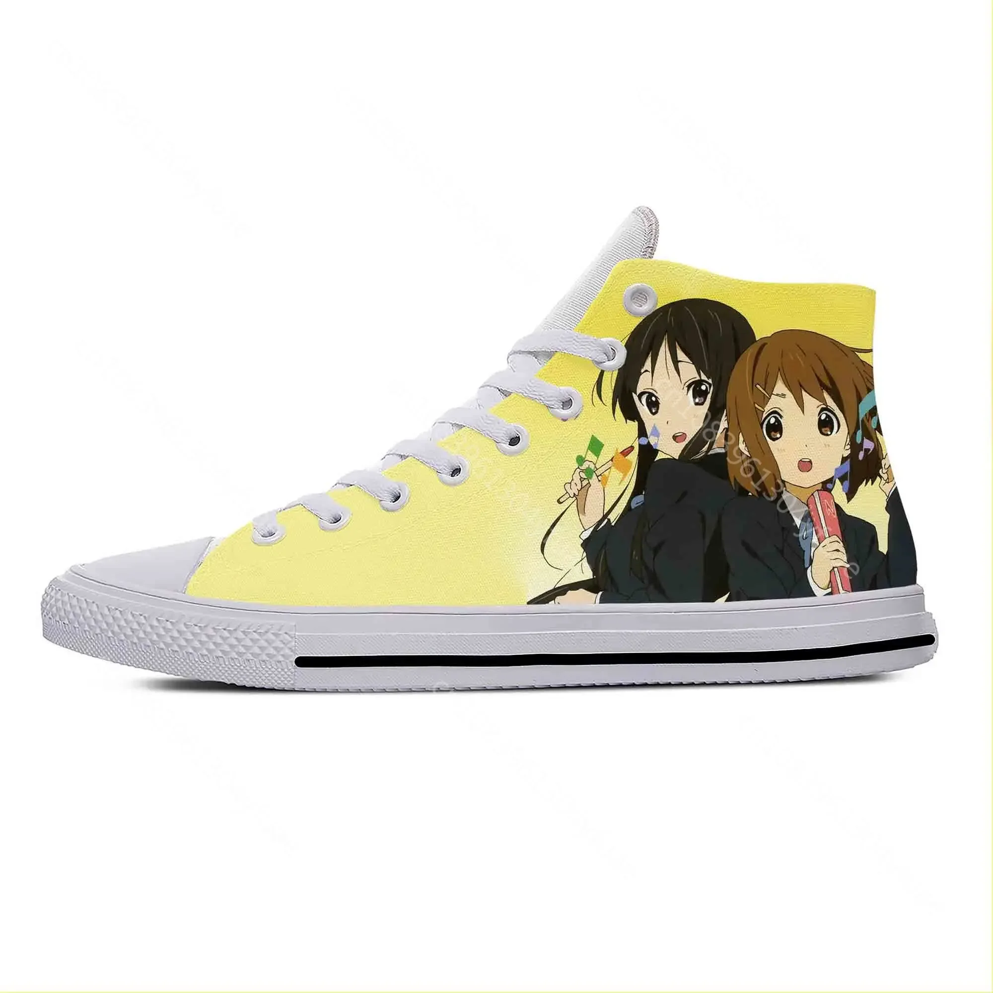 Anime Manga Cartoon K-On Akiyama Mio Hirasawa Yui 캐주얼 신발 경량 하이 탑 통기성 보드 신발 남성 여성 스니커즈