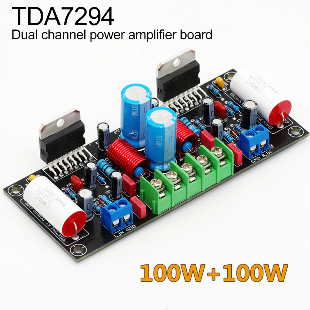 

2 Way Classic TDA7294 power amplifier board DIY parts kit 200W audio power amplifier board 100W+100W PCB dual channel 24-40V