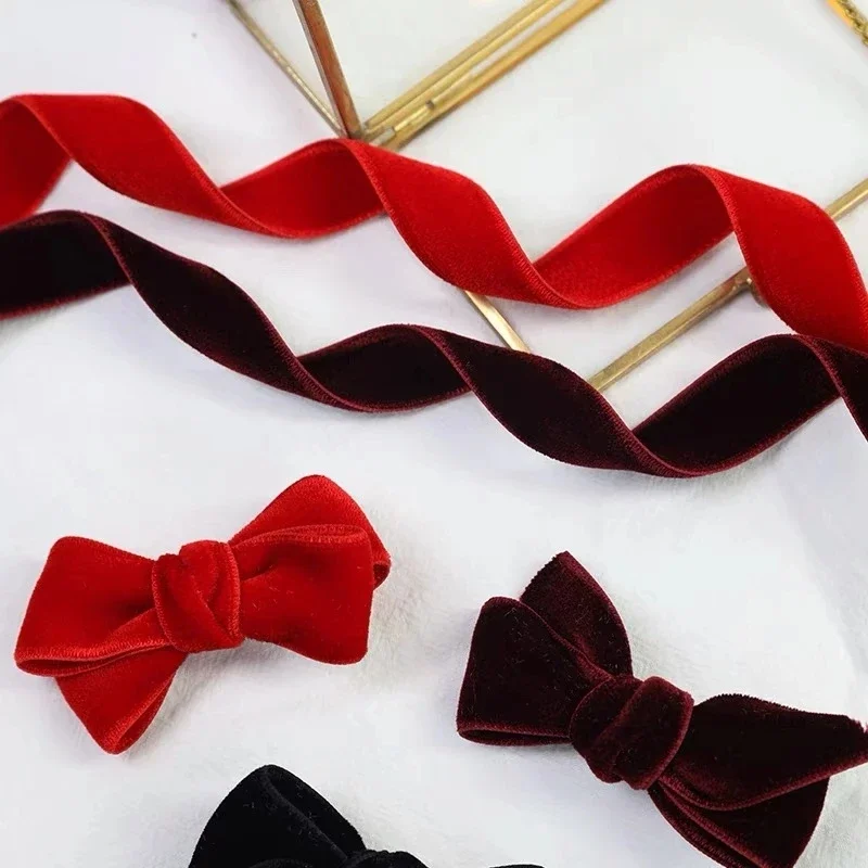 50 Yard Velvet Ribbon Handmade Xmas Ribbon Lace Decor Party Wedding Diy Handmade Craft Bow Materials Sewing Clothes Accessories