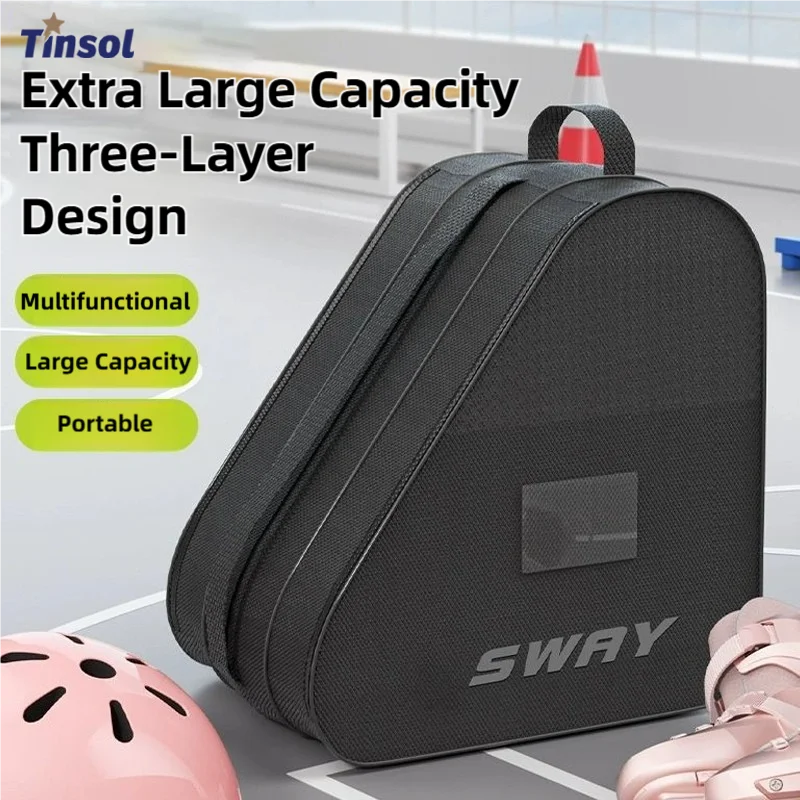 

New Ice Skates Storage Bag Inline Skate Bag Top Handle Waterproof Versatile Breathable Accessory with Adjustable Shoulder Strap
