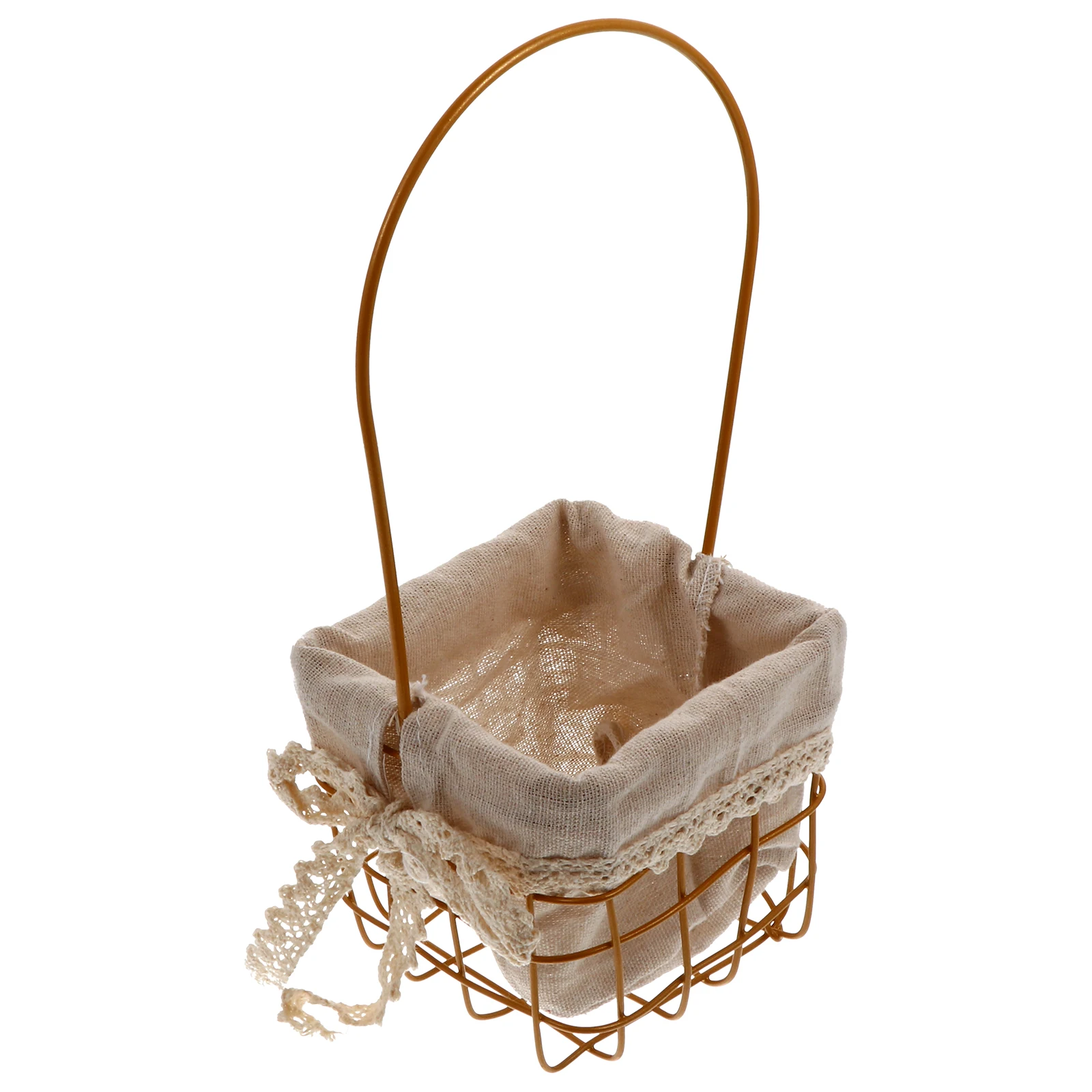 

Sturdy Iron Handheld Flower Multi-Functional Storage Basket For Wedding Party Banquet Home Decor Gift Packing Container Elegant